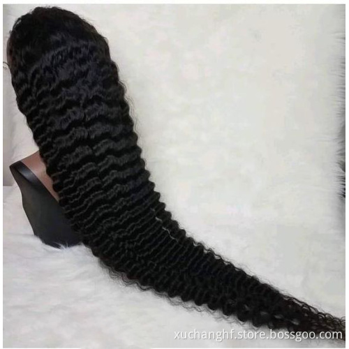 36 Inch Brazilian Virgin Hair 100 Percent Water Wave HD Lace Frontal Wig Peruvian Waterwave Wig Deep Curly Wave Human Hair Wig